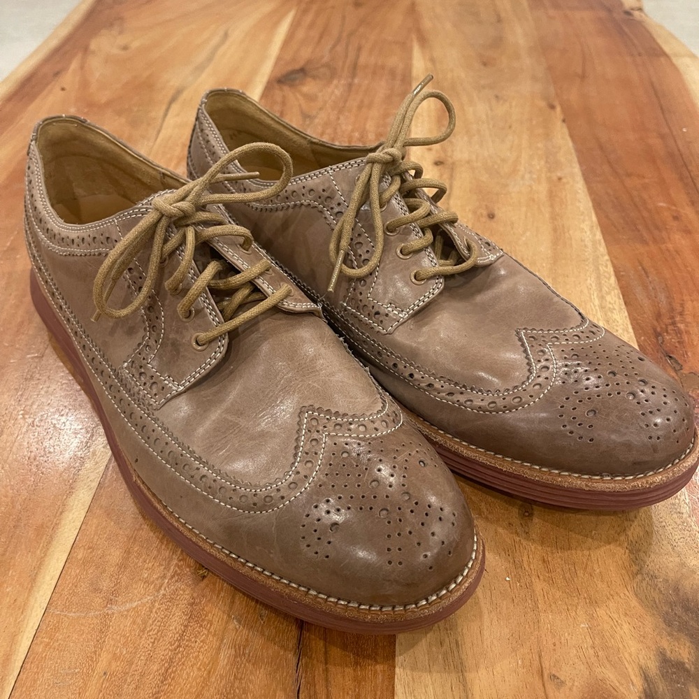 Cole Haan oxford wingtips tan size 12